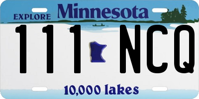MN license plate 111NCQ