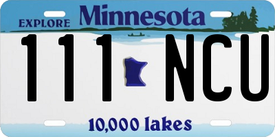 MN license plate 111NCU