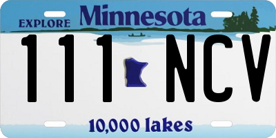 MN license plate 111NCV