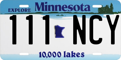 MN license plate 111NCY