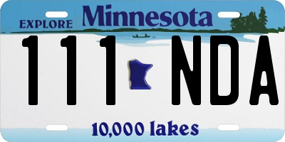 MN license plate 111NDA