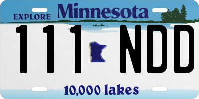 MN license plate 111NDD
