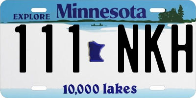 MN license plate 111NKH