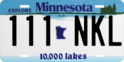 MN license plate 111NKL