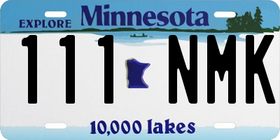 MN license plate 111NMK