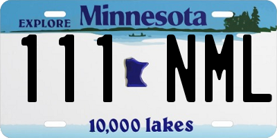 MN license plate 111NML