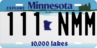 MN license plate 111NMM