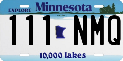MN license plate 111NMQ