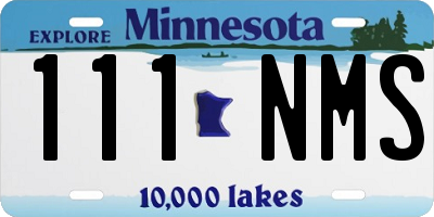 MN license plate 111NMS
