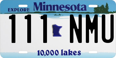 MN license plate 111NMU