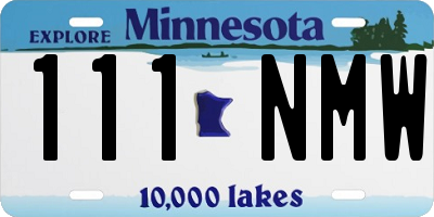 MN license plate 111NMW