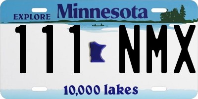 MN license plate 111NMX