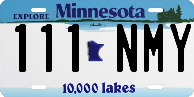 MN license plate 111NMY
