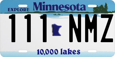 MN license plate 111NMZ