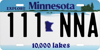 MN license plate 111NNA