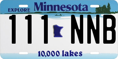 MN license plate 111NNB
