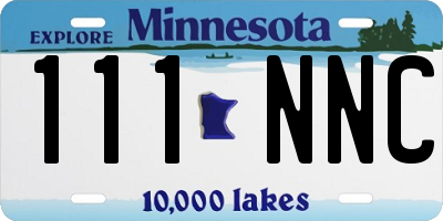 MN license plate 111NNC