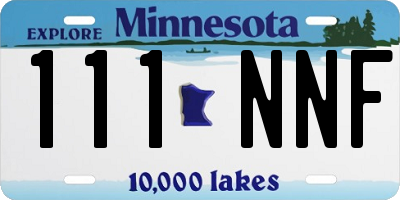 MN license plate 111NNF