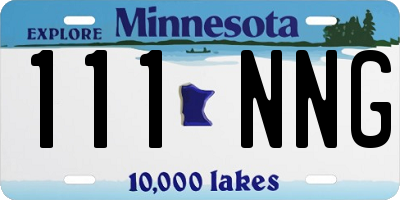 MN license plate 111NNG