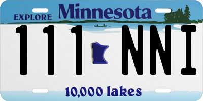 MN license plate 111NNI