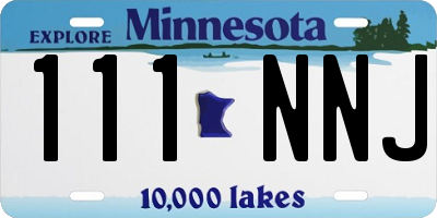 MN license plate 111NNJ