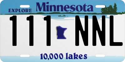 MN license plate 111NNL
