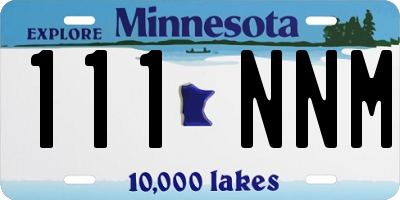 MN license plate 111NNM