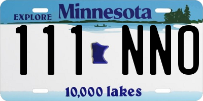 MN license plate 111NNO