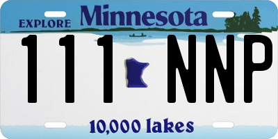 MN license plate 111NNP