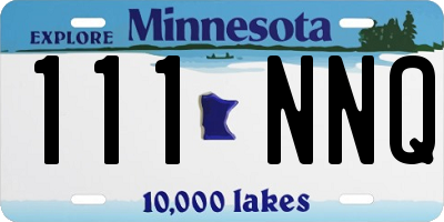 MN license plate 111NNQ