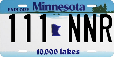 MN license plate 111NNR