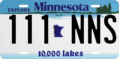 MN license plate 111NNS