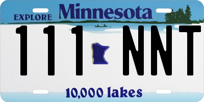 MN license plate 111NNT