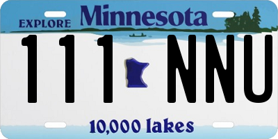MN license plate 111NNU