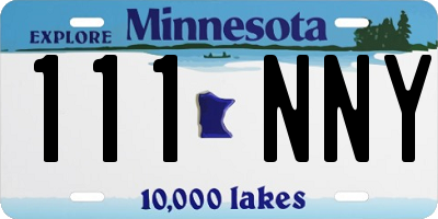 MN license plate 111NNY