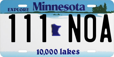 MN license plate 111NOA