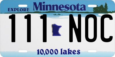 MN license plate 111NOC