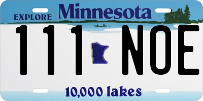 MN license plate 111NOE