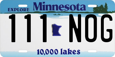 MN license plate 111NOG