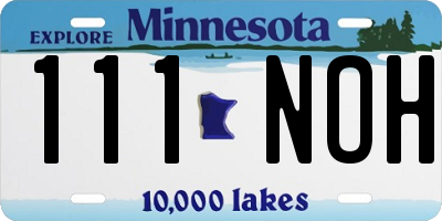 MN license plate 111NOH