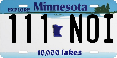 MN license plate 111NOI