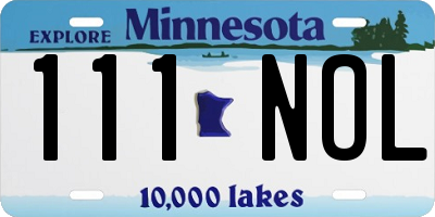 MN license plate 111NOL
