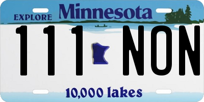 MN license plate 111NON