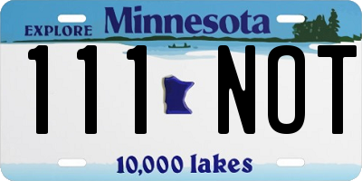 MN license plate 111NOT