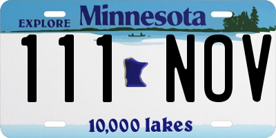 MN license plate 111NOV