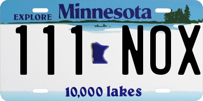 MN license plate 111NOX