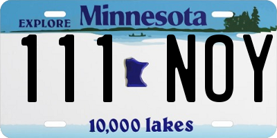 MN license plate 111NOY