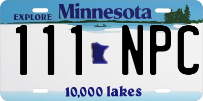 MN license plate 111NPC