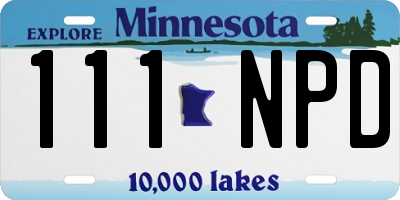 MN license plate 111NPD