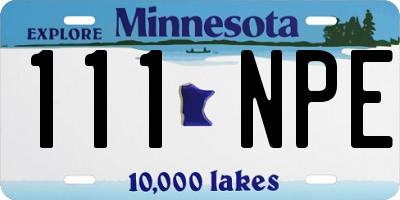 MN license plate 111NPE